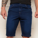 Bermuda Jeans Masculina Básica Lavagem Escura Tendência Casual