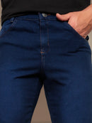 Bermuda Jeans Masculina Básica Lavagem Escura Tendência Casual