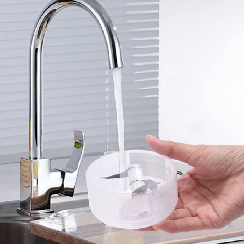 ⚡ Mini Processador de Alimentos Portátil Elétrico 250ML USB com 3 Lâminas em Aço Inoxidável Bivolt ⚡