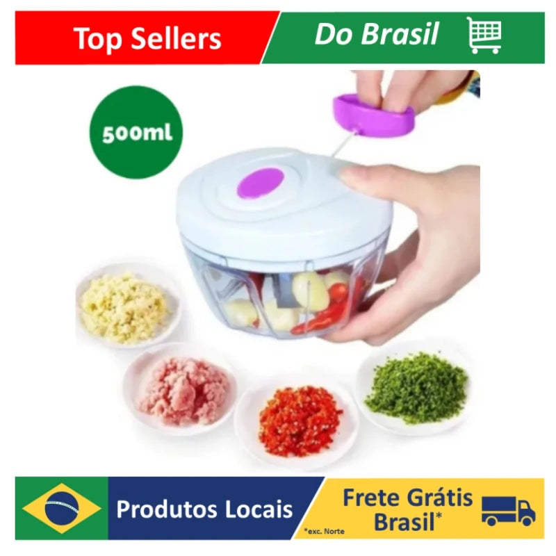 ⚡ Processador de Alimentos Manual Premium 3 Lâminas Inox ⚡