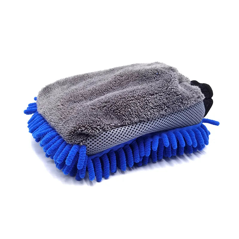 Luva de Microfibra Dupla Face para Lavagem de Carros – Impermeável, Macia e Super Absorvente! 🚗🧼✨