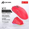 🎮 Mouse Gamer Attack Shark X11 – Wireless 3 em 1, 22000DPI, RGB, Super Leve com Base de Recarga! ⚡🔥