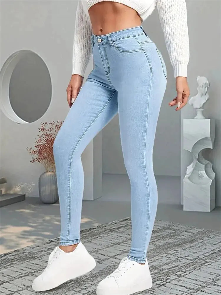 Calça Jeans Feminina Skinny Cintura Alta