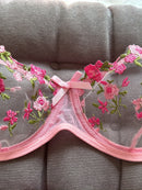 Conjunto Lingerie Floral Sexy Alça Larga