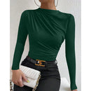 Camisa Feminina Elegante Gola Média