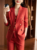 🛍️ Conjunto Blazer 3 Peças Outono/Inverno - Moda Feminina Executiva 🛍️