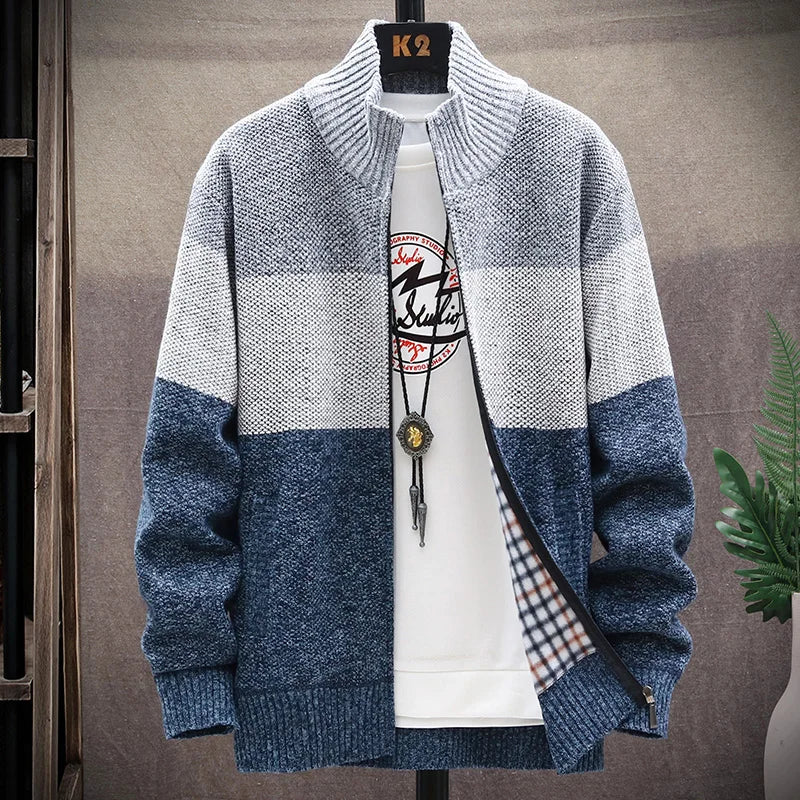 Moletom Três Cores Masculino Com Zíper Inverno 2025