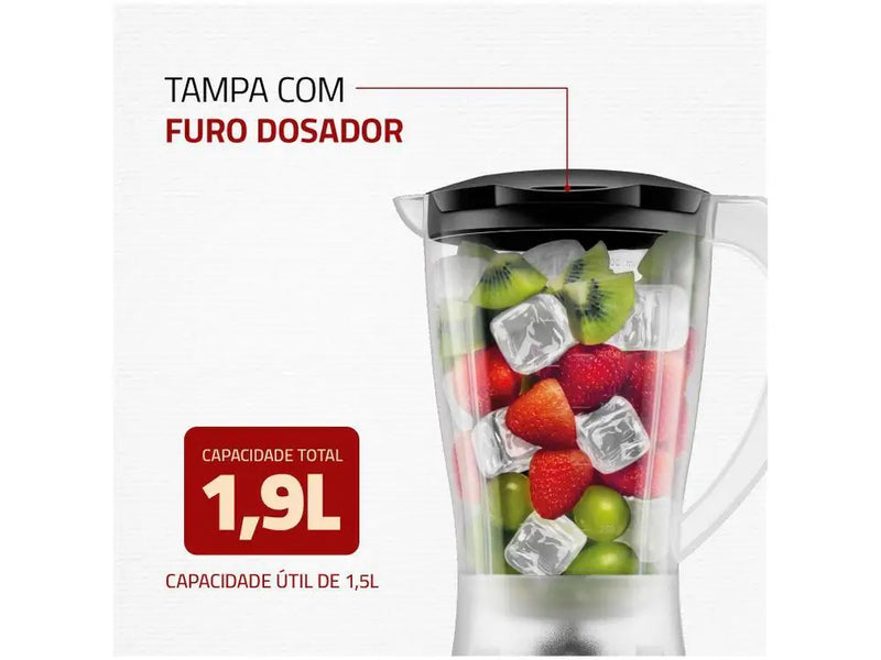 ⚡ Liquidificador Mondial Easy Power L-550-W – 550W | Preto – 220V ⚡