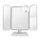 Espelho de Maquiagem Trifold com LED – Iluminação Inteligente para sua Beleza