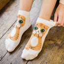 Kit com 5 Pares de Meia Desenho de Gatinho - Cano Médio Feminino