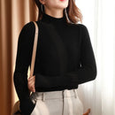 Suéter Feminino Gola Alta Média em Cashmere – Elegância Casual para o Outono/Inverno