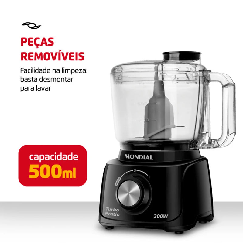 ⚡ Processador Mini Mondial Turbo Pratic 300W MP-16-B 127V ⚡