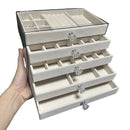 Caixa Organizadora de Jóias em Veludo 5 Camadas – Luxo e Praticidade para suas Peças