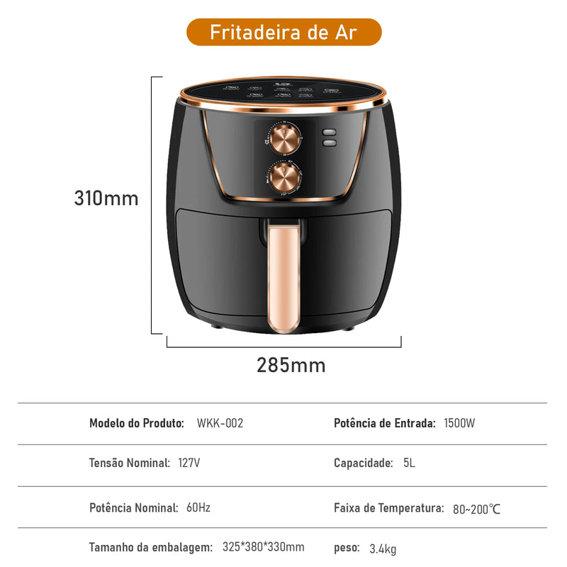 ⚡ AIR FRYER ELÉTRICA 1500W – FRETE GRÁTIS PARA TODO O BRASIL! ⚡