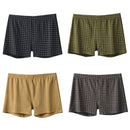 🛍️ Cueca Boxer Masculina Casual em Algodão – Kit com 4 Unidades 🛍️