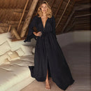 VESTIDO LONGO DE PRAIA SEXY – SAÍDA DE PRAIA TÚNICA V NECK