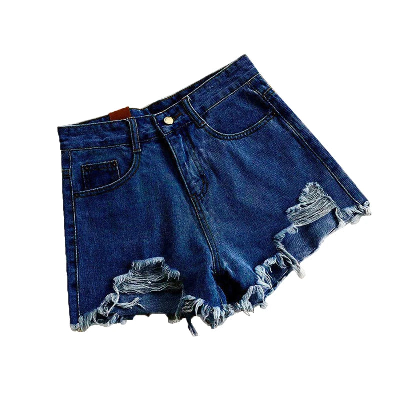 Short Jeans Feminino Cintura Alta Desfiado