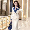 🛍️ Conjunto Feminino Outono/Inverno – Blazer e Saia 🛍️