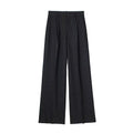 CALÇA SOCIAL FEMININA WIDE LEG LISTRADA