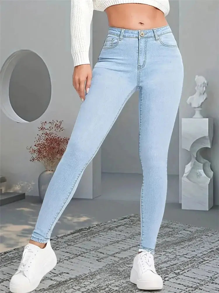 Calça Jeans Feminina Skinny Cintura Alta