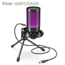 AMPLIGAME A2 BY FIFINE – MICROFONE GAMER COM RGB E MUTE TOUCH