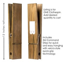 PORTA-TOALHAS DE PAREDE EM MADEIRA – ESTILO RÚSTICO EM FORMA DE PRENDEDOR GIGANTE