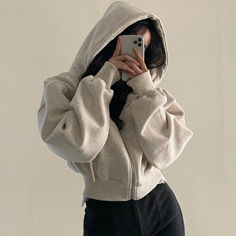 Cropped Moletom Feminino Apeluciado Inverno 2025
