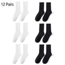 Kit com 12 Pares de Meia Masculina - Cano Alto - Preto e Branco