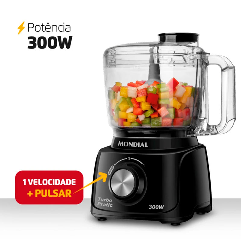 ⚡ Processador Mini Mondial Turbo Pratic 300W MP-16-B 127V ⚡