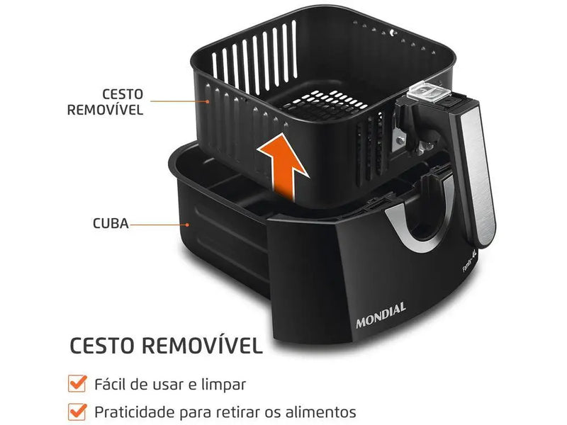 ⚡ AIR FRYER MONDIAL FAMILY AFN-40-BI – BLACK 4L | 110V ⚡