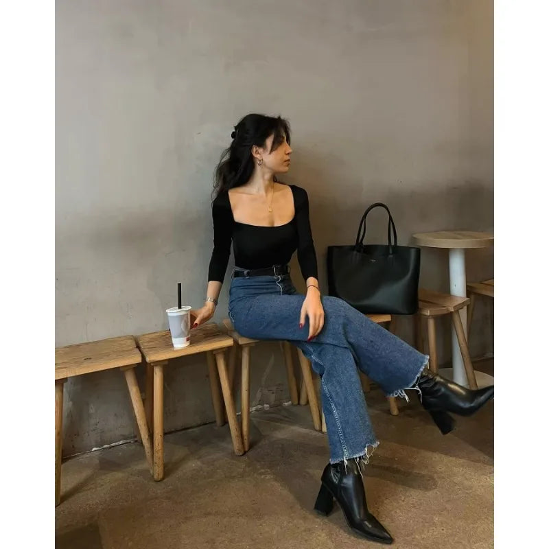 Calça Jeans Feminina Wide Leg