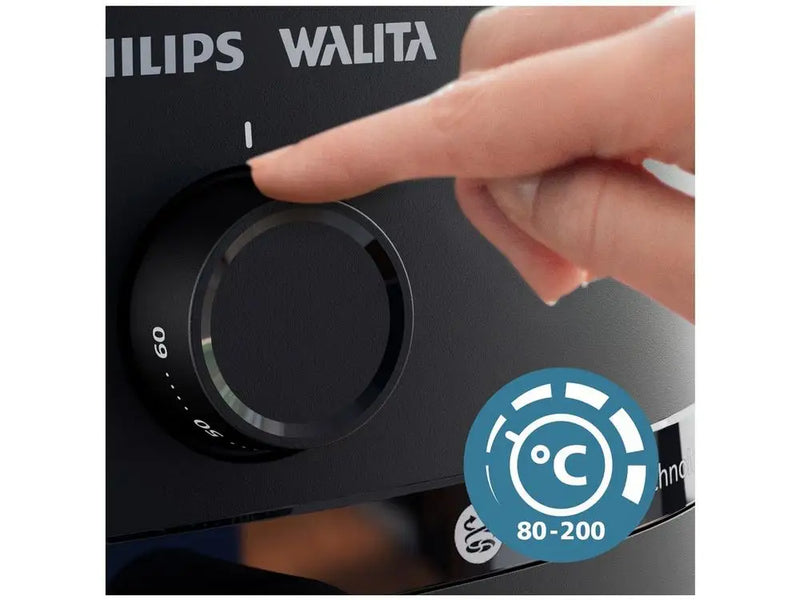⚡ Air Fryer Elétrica Sem Óleo / Air Fryer Philips Walita 1000 Series XL NA130 Black com Timer 6.2L 220V ⚡