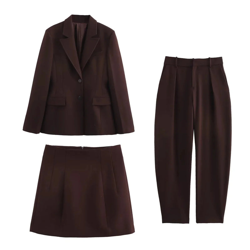 🛍️ TRAFZA Blazer Conjunto Feminino Office Lady 2025 🛍️