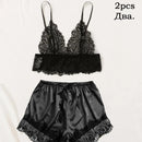 Conjunto 5 Peças Íntimas Femininas para Dormir - Luxo que Encanta - Conjunto 100% Cetim