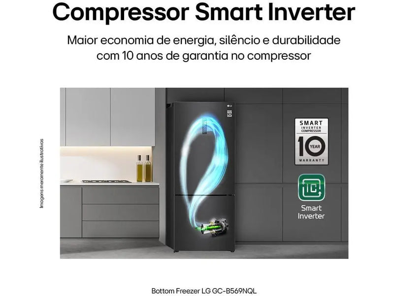 ⚡ Geladeira LG Frost Free Smart Black - 110V ⚡