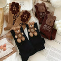 Kit com 3 Pares de Meia Desenho Urso Super Quentinho - Linha Premium - Cano Alto Feminino