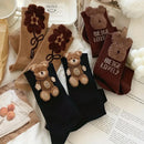 Kit com 3 Pares de Meia Desenho Urso Super Quentinho - Linha Premium - Cano Alto Feminino