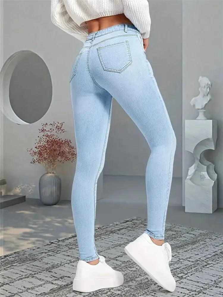 Calça Jeans Feminina Skinny Cintura Alta