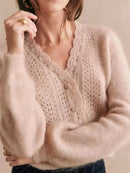 Suéter Feminino Feito de Crochê - Toque Macio e Delicado - Venha ser Praiamar!!