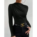 Camisa Feminina Elegante Gola Média