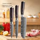 Conjunto de Facas Profissionais Estilo Japonês – Padrão Damasco e Precisão Imbatível