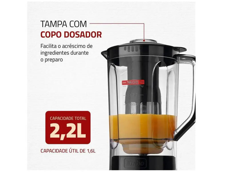 ⚡ Liquidificador Mondial Turbo Power L-99 FB Black 550W - 220V ⚡