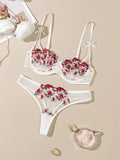 Conjunto Lingerie Floral Sexy