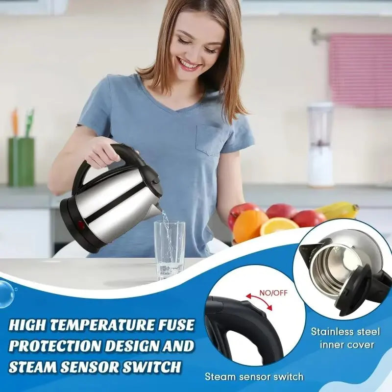 ⚡  CHALEIRA ELÉTRICA 2L Inox – Portátil e Inteligente ⚡