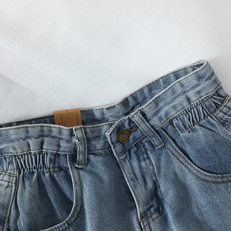 Short Jeans Feminino Elástico + Cintura Alta