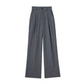 CALÇA SOCIAL FEMININA WIDE LEG LISTRADA