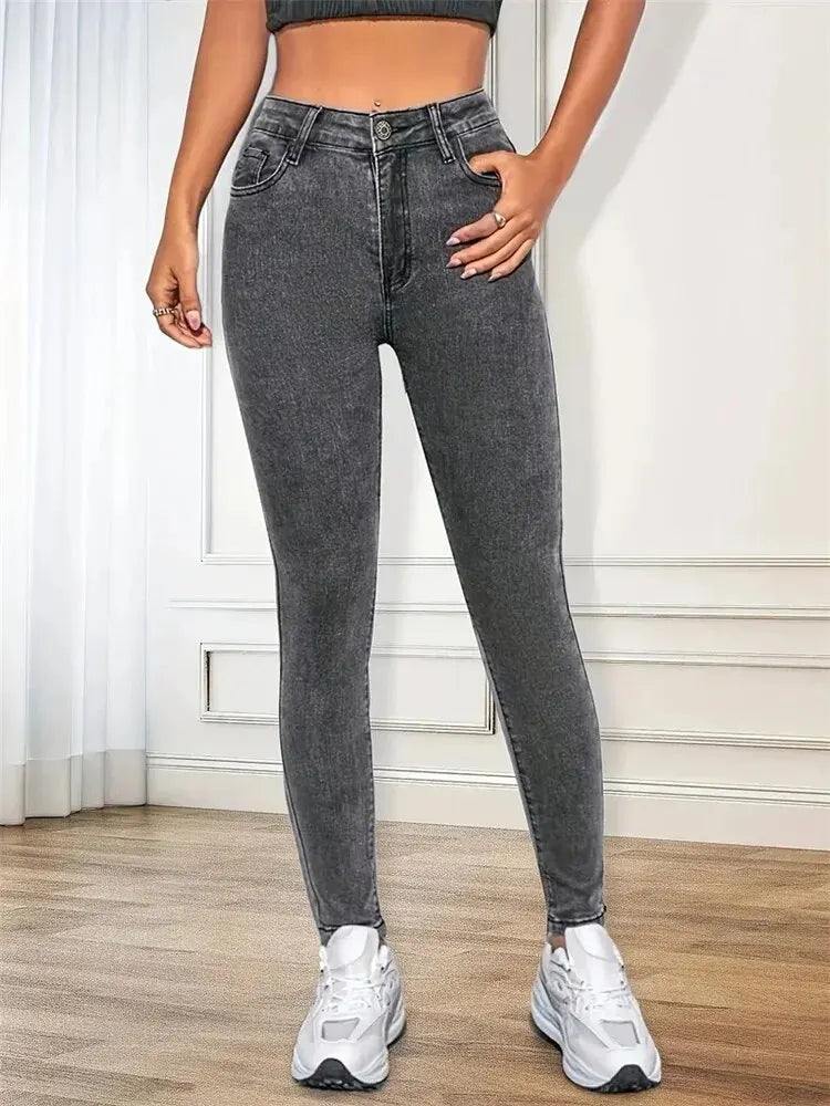 Calça Jeans Feminina Skinny Cintura Alta