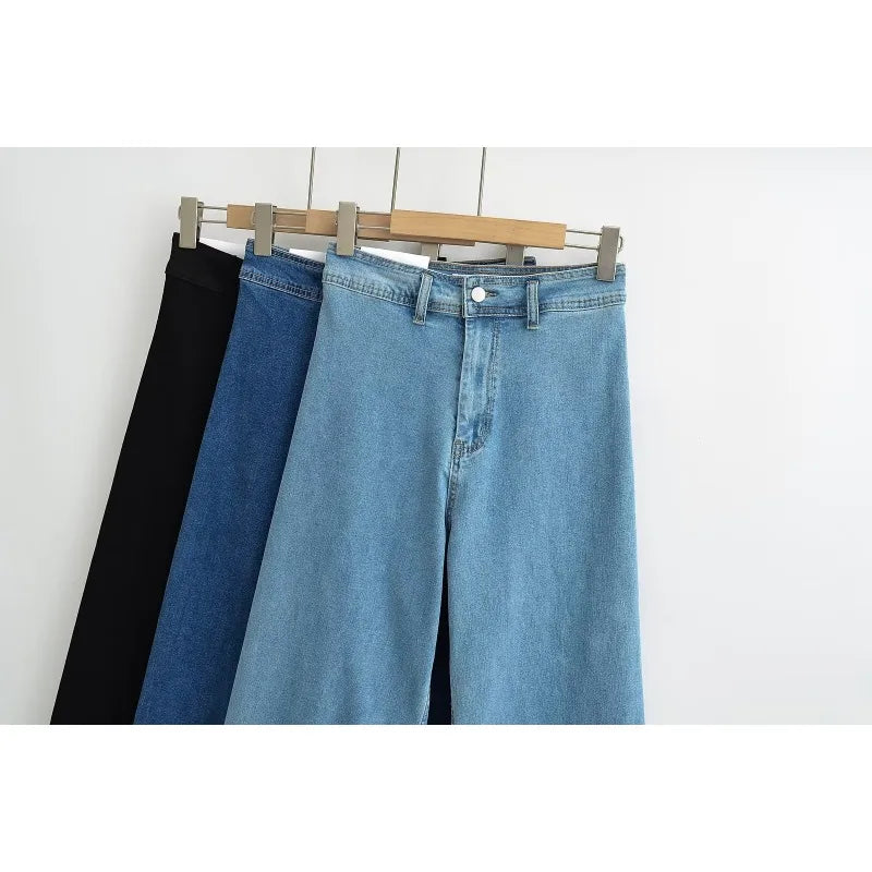 Calça Jeans Feminina Wide Leg