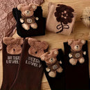 Kit com 3 Pares de Meia Desenho Urso Super Quentinho - Linha Premium - Cano Alto Feminino