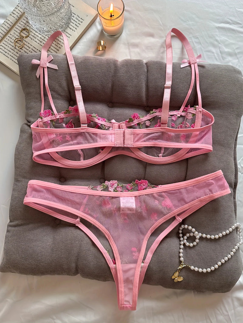 Conjunto Lingerie Floral Sexy